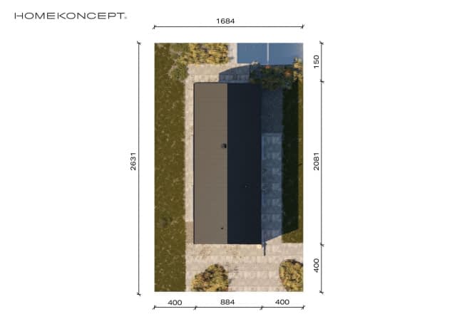 Rzut projektu HOMEKONCEPT 117 - Usytuowanie na działce