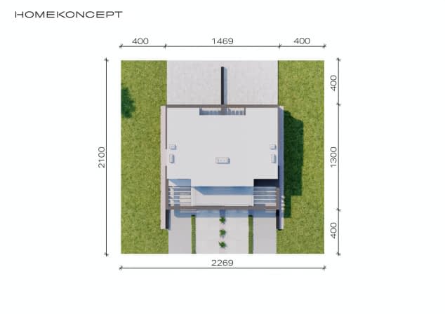 Rzut projektu HOMEKONCEPT 52 B - Usytuowanie na działce