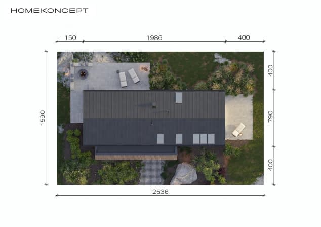 Rzut projektu HOMEKONCEPT 89 - Usytuowanie na działce