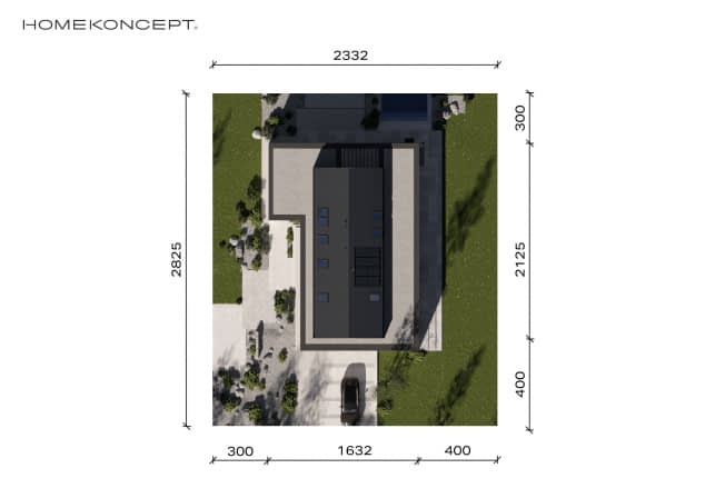 Rzut projektu HOMEKONCEPT 124 - Usytuowanie na działce