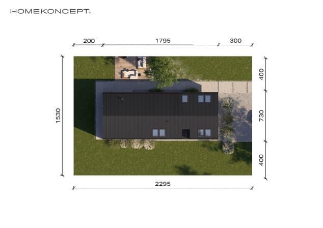 Rzut projektu HOMEKONCEPT 114 - Usytuowanie na działce