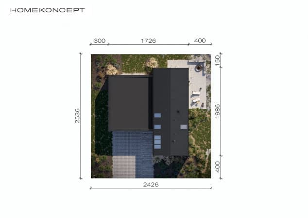 Rzut projektu HOMEKONCEPT 89 G2 - Usytuowanie na działce