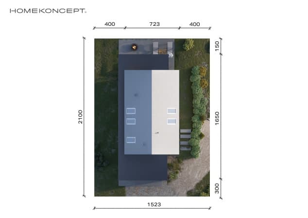 Rzut projektu HOMEKONCEPT 95 A - Usytuowanie na działce
