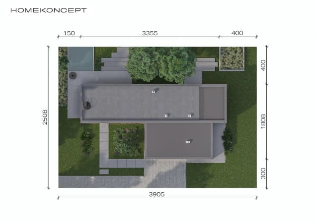 Rzut projektu HOMEKONCEPT 88 - Usytuowanie na działce
