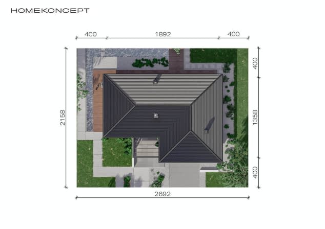 Rzut projektu HOMEKONCEPT 36 - Usytuowanie na działce