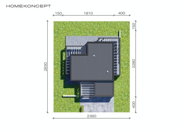 Rzut projektu HOMEKONCEPT 58 - Usytuowanie na działce