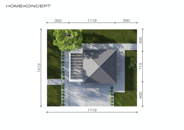 Rzut projektu Garaż HOMEKONCEPT G 01 - Usytuowanie na działce