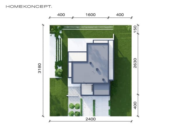 Rzut projektu HOMEKONCEPT 73 - Usytuowanie na działce