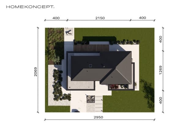 Rzut projektu HOMEKONCEPT 147 - Usytuowanie na działce