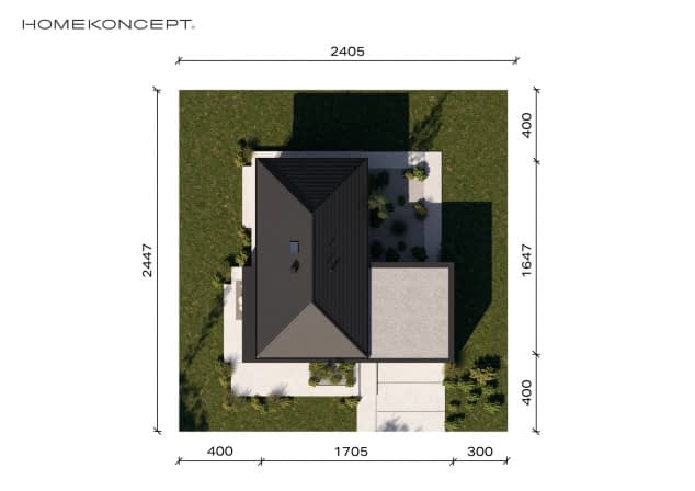 Rzut projektu HOMEKONCEPT 145 G2 - Usytuowanie na działce