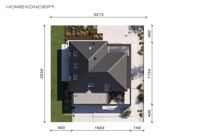 Rzut projektu HOMEKONCEPT 158 - Usytuowanie na działce