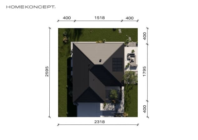 Rzut projektu HOMEKONCEPT 133 wariant 02 - Usytuowanie na działce