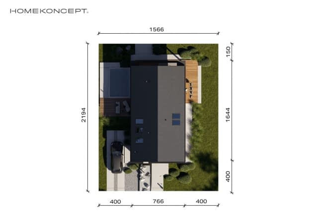 Rzut projektu HOMEKONCEPT 166 - Usytuowanie na działce