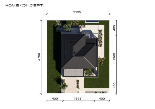 Rzut projektu HOMEKONCEPT 138 wariant 02 - Usytuowanie na działce