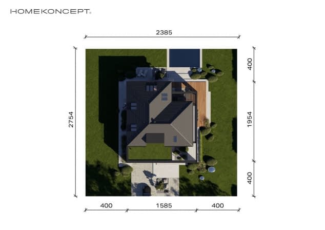 Rzut projektu HOMEKONCEPT 148 - Usytuowanie na działce
