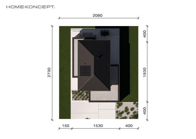 Rzut projektu HOMEKONCEPT 140 - Usytuowanie na działce