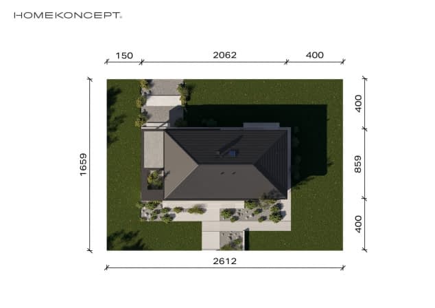 Rzut projektu HOMEKONCEPT 146 - Usytuowanie na działce