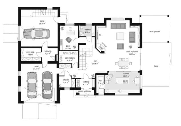 Rzut projektu Joanna 2 - Parter