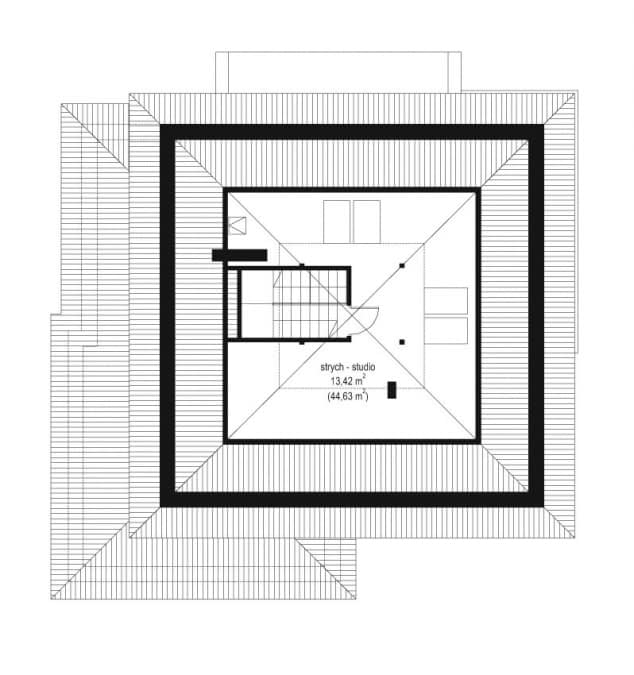 Rzut projektu Opal 2 - Strych