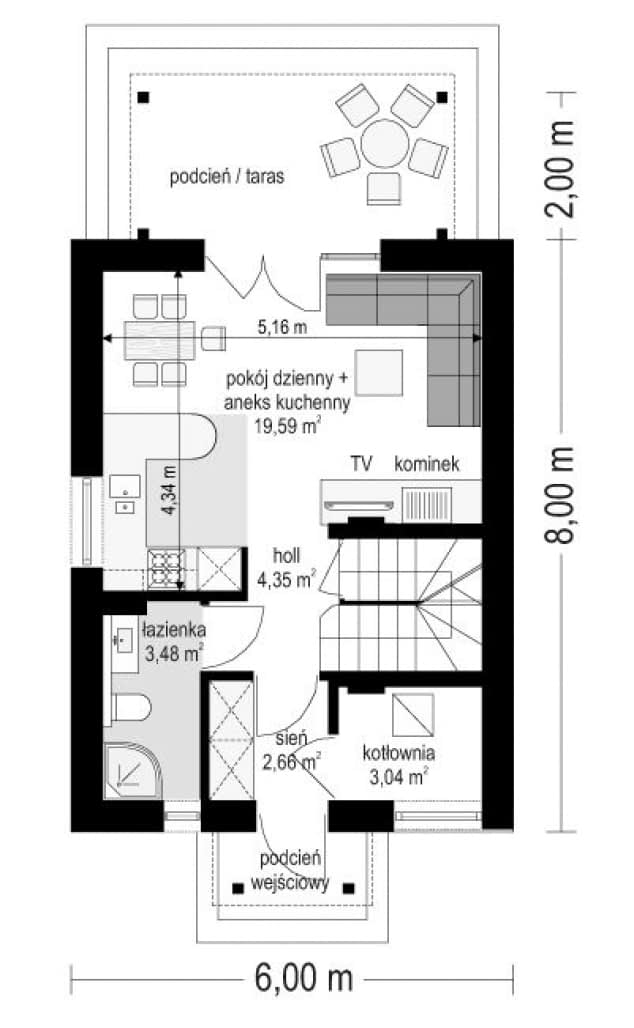 Rzut projektu Smyk 2 - Parter