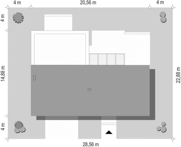 Rzut projektu Vertigo - Sytuacja na działce