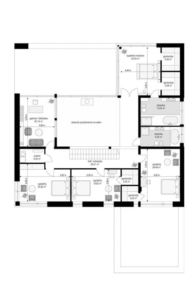 Rzut projektu Villa Nova - Piętro