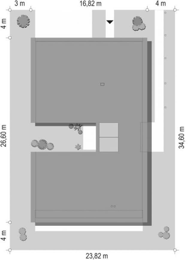 Rzut projektu Willa Atrium - Sytuacja na działce