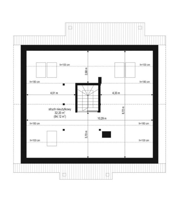 Rzut projektu Żabka 3 - Strych