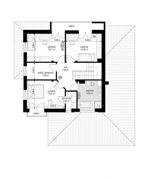 Rzut projektu Szmaragd 5 - Piętro