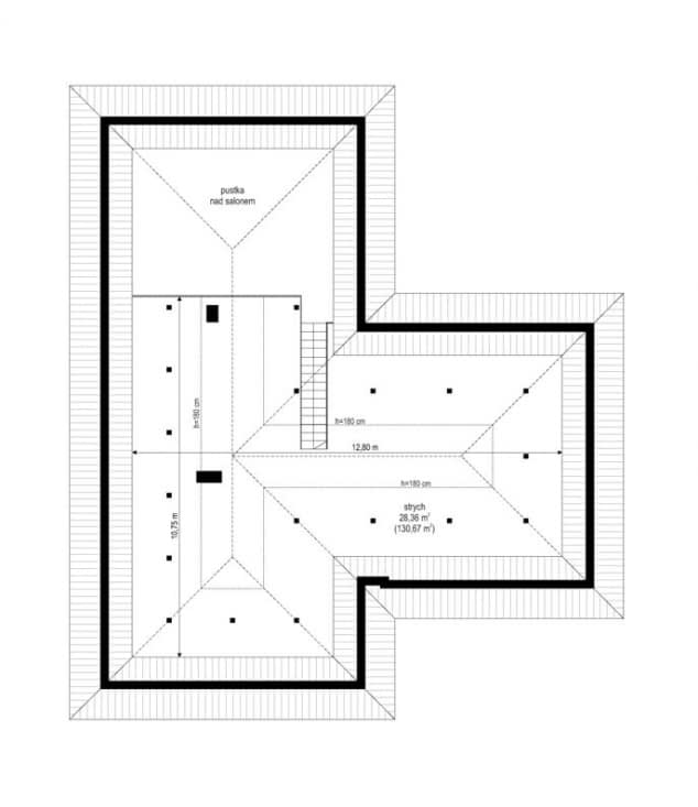 Rzut projektu Parterowy - Strych