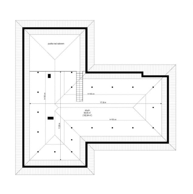 Rzut projektu Parterowy 2 - Strych