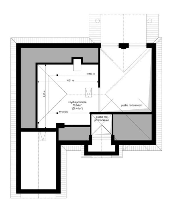 Rzut projektu Dom na Parkowej 2 - Strych