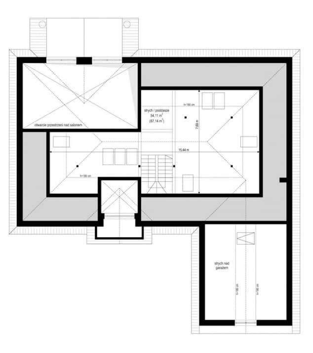 Rzut projektu Rezydencja Parkowa 3 C - Strych