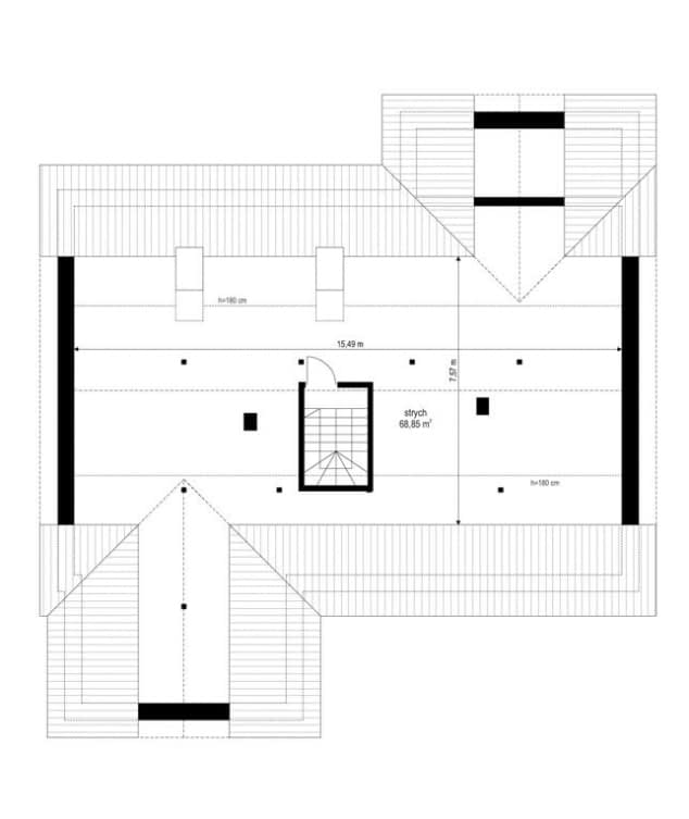 Rzut projektu Parterowy 3 - Strych