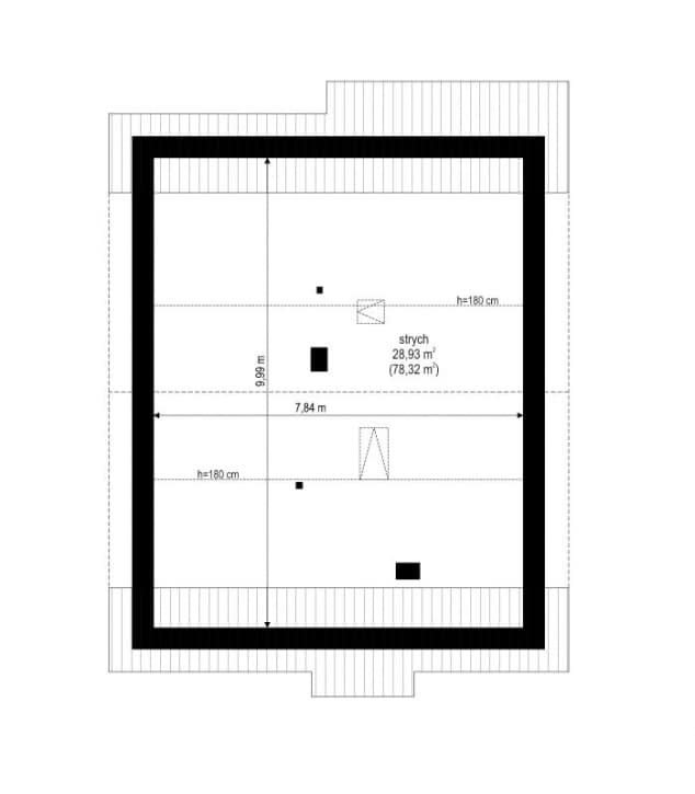 Rzut projektu Zosia 4 - Strych