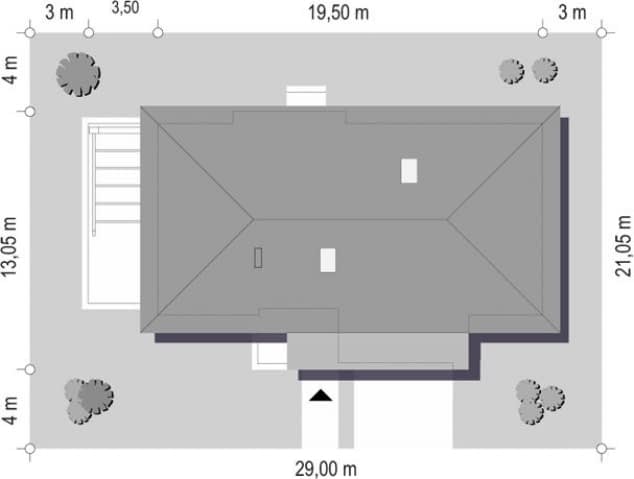 Rzut projektu Wymarzony 2 - Sytuacja na działce
