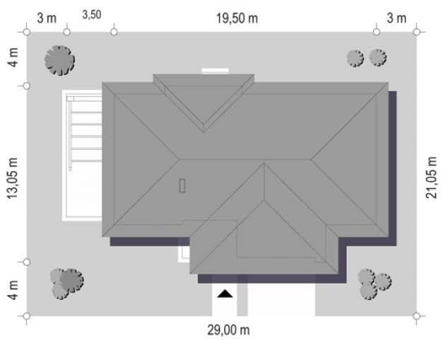 Rzut projektu Wymarzony 3 - Sytuacja na działce