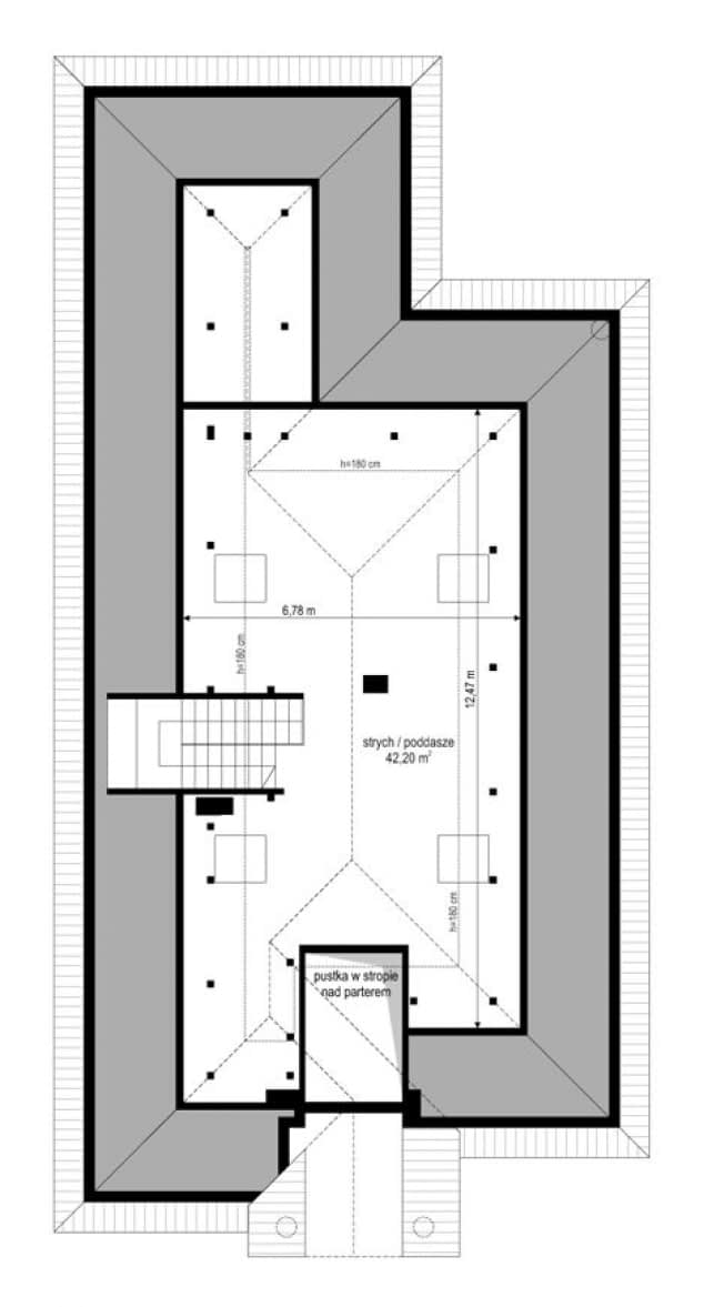 Rzut projektu Dom na Parkowej 7 A - Strych