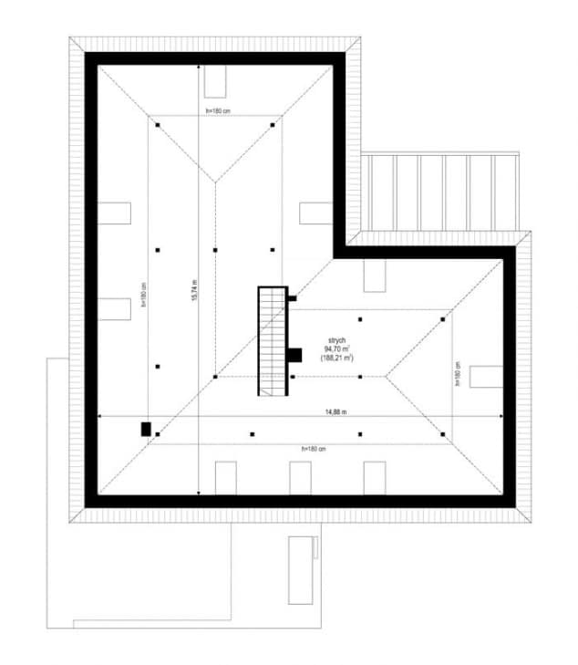 Rzut projektu Hiacynt 2 - Strych