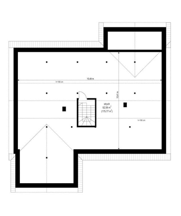 Rzut projektu Parterowy 4 wariant C - Strych