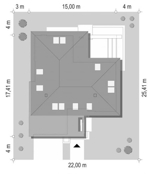Rzut projektu Hiacynt 3 - Sytuacja na działce