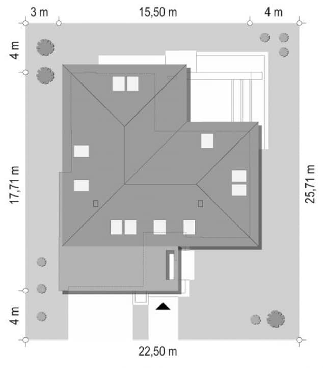 Rzut projektu Hiacynt 4 - Sytuacja na działce
