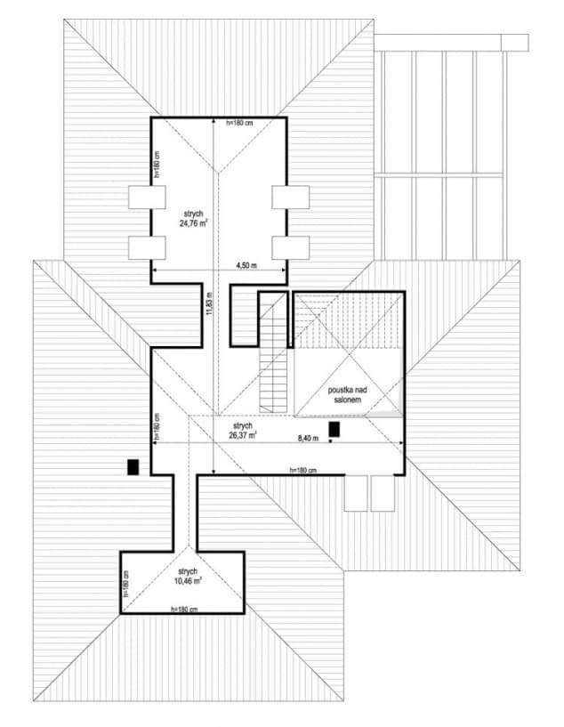 Rzut projektu Hiacynt 5 - Poddasze