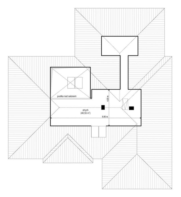 Rzut projektu Willa Parterowa 3 - Strych
