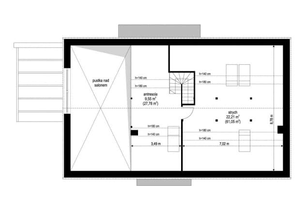 Rzut projektu Wymarzony 8 B - Strych