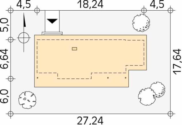 Rzut projektu Klif dr-S (DR-S) - Usytuowanie na działce