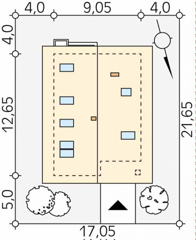 Rzut projektu Amarant 2 (CE) - Usytuowanie na działce