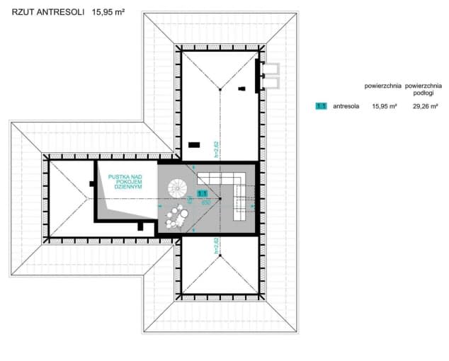 Rzut projektu Dla Melomana 2 - Rzut antresoli
