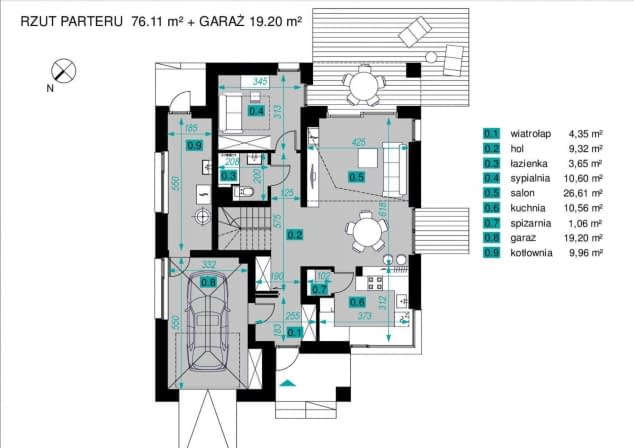 Rzut projektu Dla Ogrodnika 2 - Rzut parteru