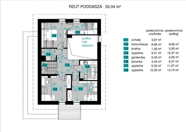 Rzut projektu Dla Ogrodnika 2 - Rzut poddasza